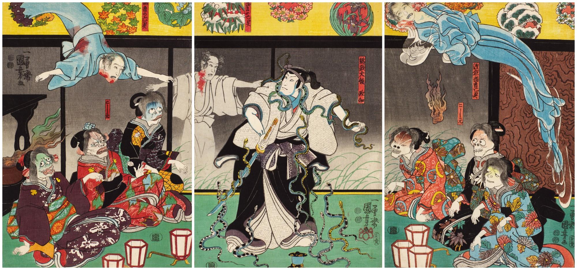 Utagawa Kuniyoshi - The Ghost of Asakura Togo