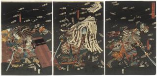 Utagawa Kuniyoshi - The Last Stand of the Kusunoki Heroes at Shijo-nawate (Nanke yushi Shijo-nawate nite uchijini)