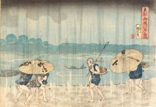 Utagawa Kuniyoshi - Toto Ommayagashi no zu (View of the Ommaya enbankment in the eastern capital)