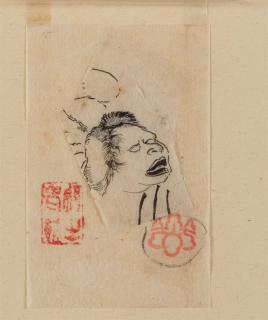 Utagawa Kuniyoshi - Two prepatory drawings in ink on thin paper
