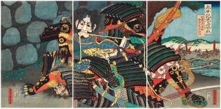 Utagawa Sadahide - Battle at Amagasaki from the Taiheiki (Taiheiki Amagasaki gassen)