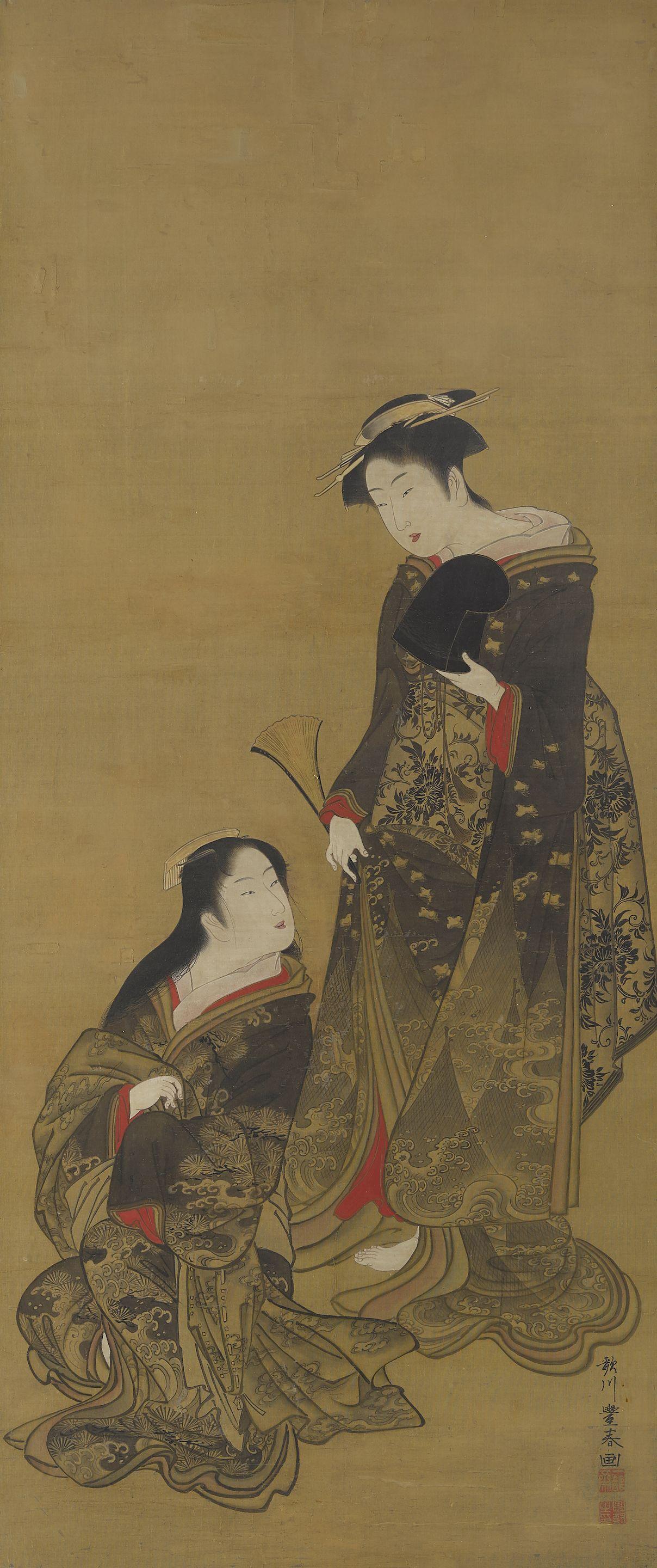 Utagawa Toyoharu - Two Courtesans