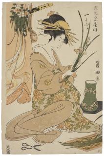 Utagawa Toyokuni - Hitomoto from the the house of Daimonjiya