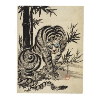 Utagawa Toyokuni - Tiger And Bamboo