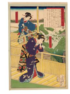 Utagawa Yoshiiku - 23 woodblock prints from the series Shunshoku sanjūroku kaiseki