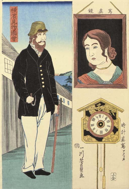 Utagawa Yoshikazu - Yokohama kembutsu zue (Pictures of sights in Yokohama)