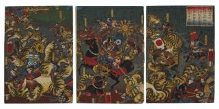 Utagawa Yoshitora - Battle With Hungry Tigers