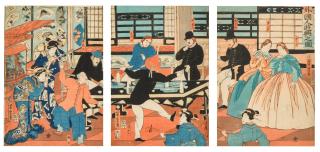 Utagawa Yoshitora - Foreigners Enjoying A Party