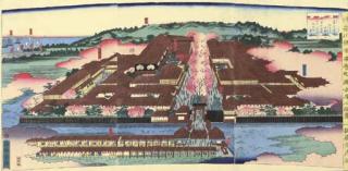 Utagawa Yoshitora - Kanagawa Yokohama Miyozakicho yujoya no fukei (Landscape of the brothels of Miyozaki district, Yokohama, Kanagawa)