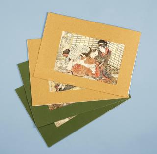 Utamaro - Four woodblock prints, Shunga, circa 1790-1805