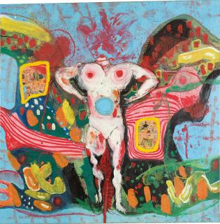 Uwe Lausen - Ohne Titel (recto) – „Schwierigkeiten heißt Glück haben“(verso).