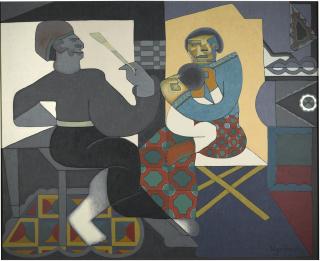 Uzo Egonu - Artist Painting Mother And Child