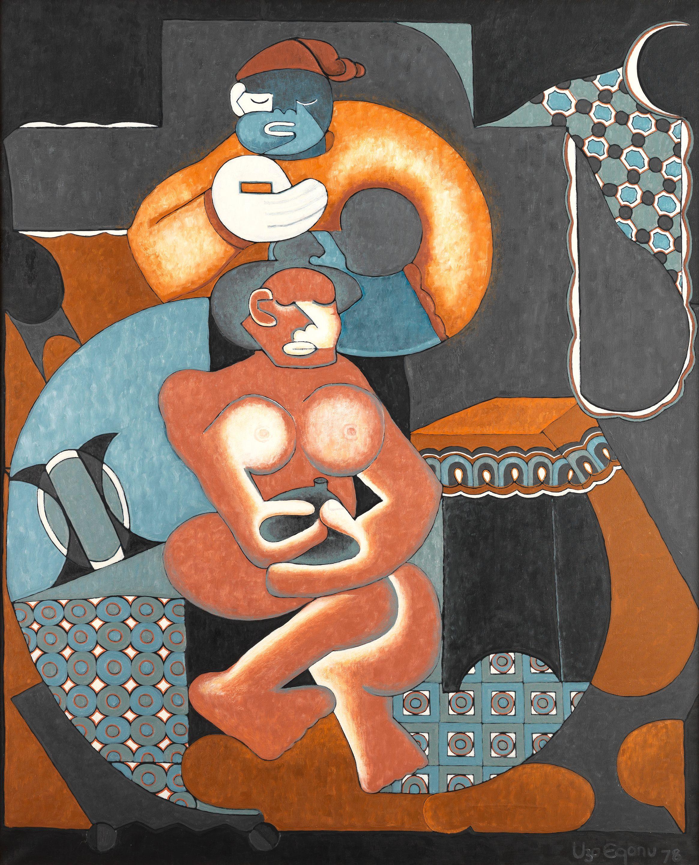 Uzo Egonu - Hair plaiting, 1978