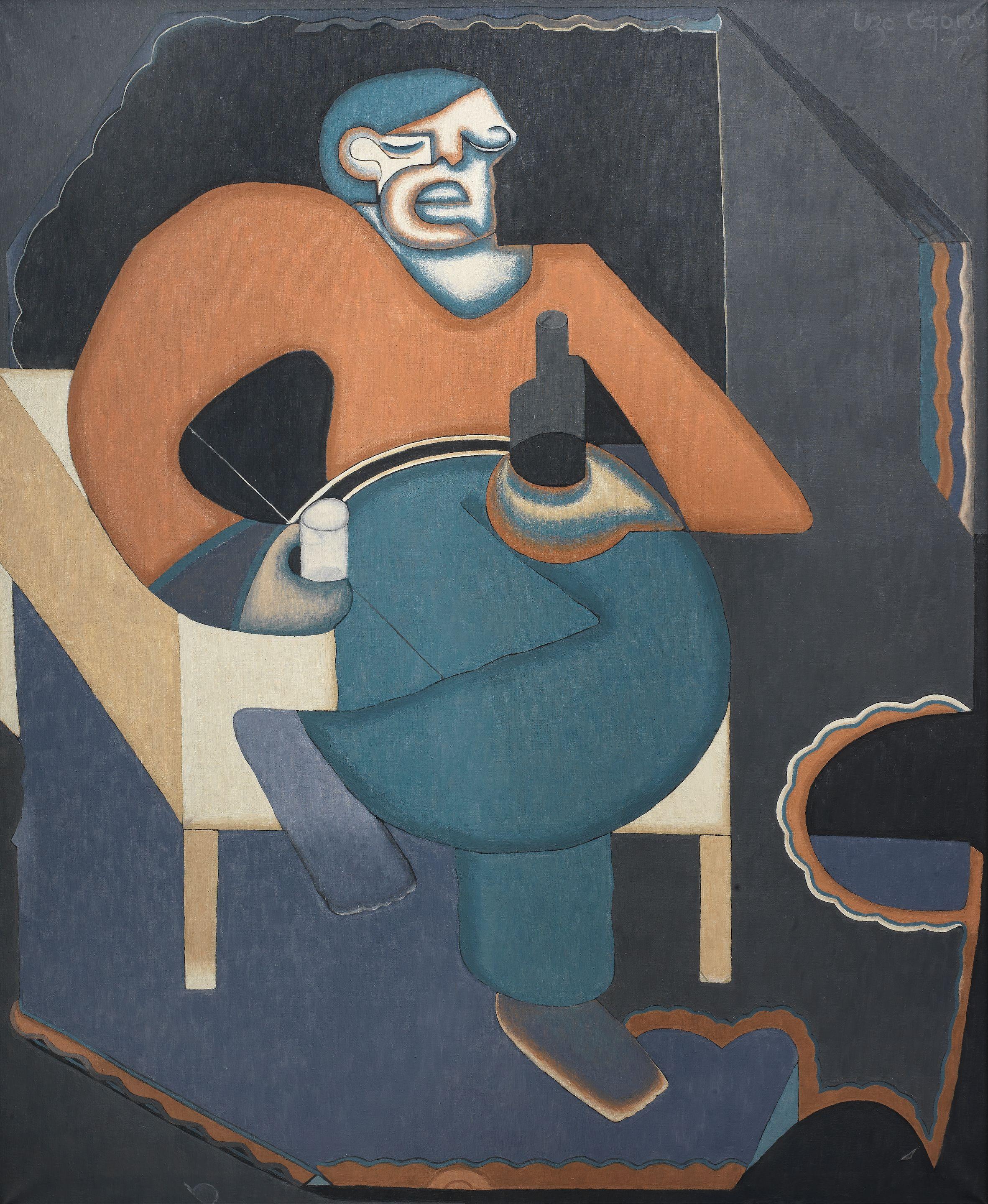 Uzo Egonu - Man with a glass of beer