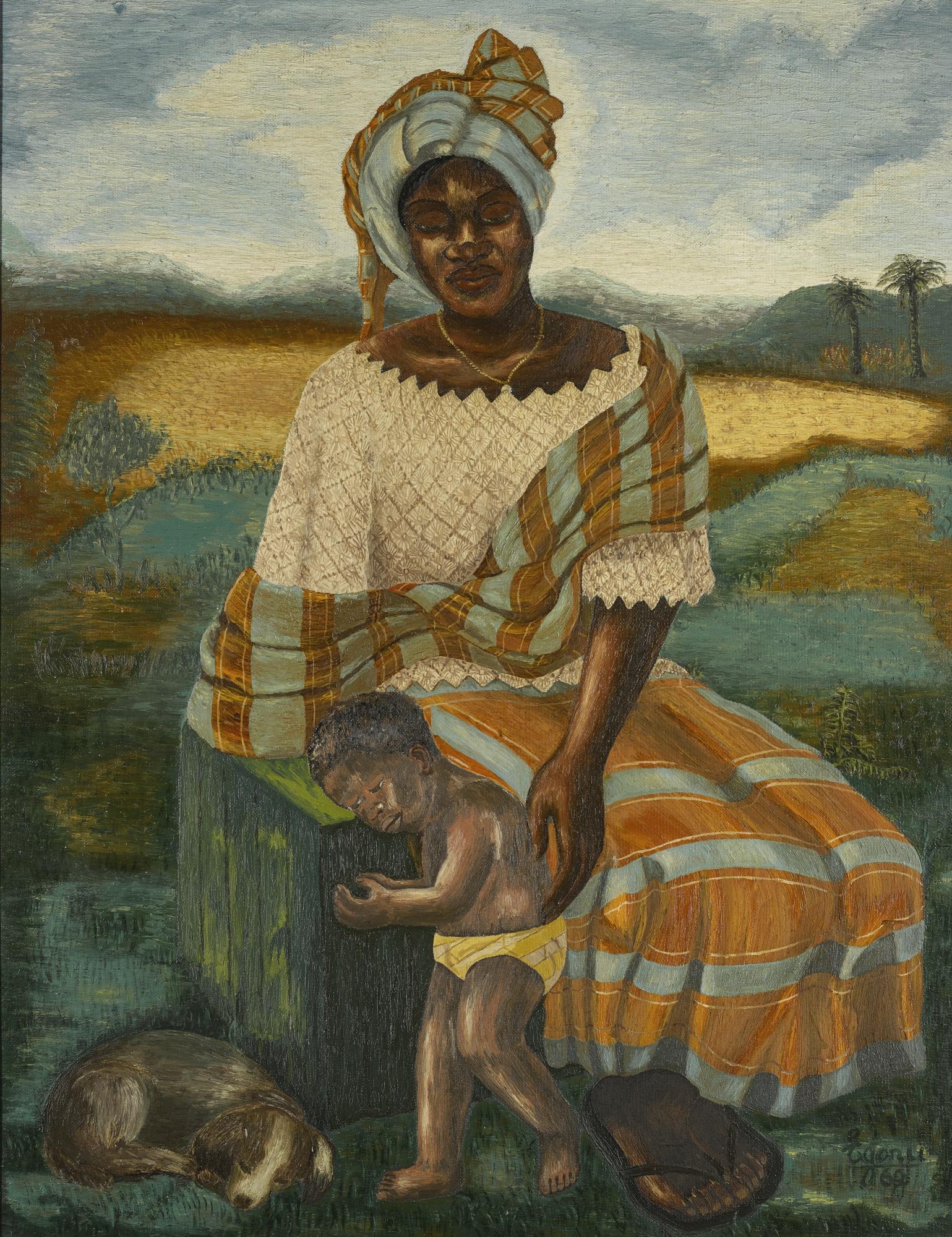 Uzo Egonu - Nigerian Portrait Of Mother And Child