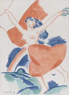 Václav Špála - Czech Independence Girl With Laurel (Nezávislost S Ratolestí)