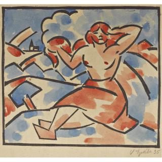 Václav Spála - Czech woman In A Landscape (Žena V Krajině)