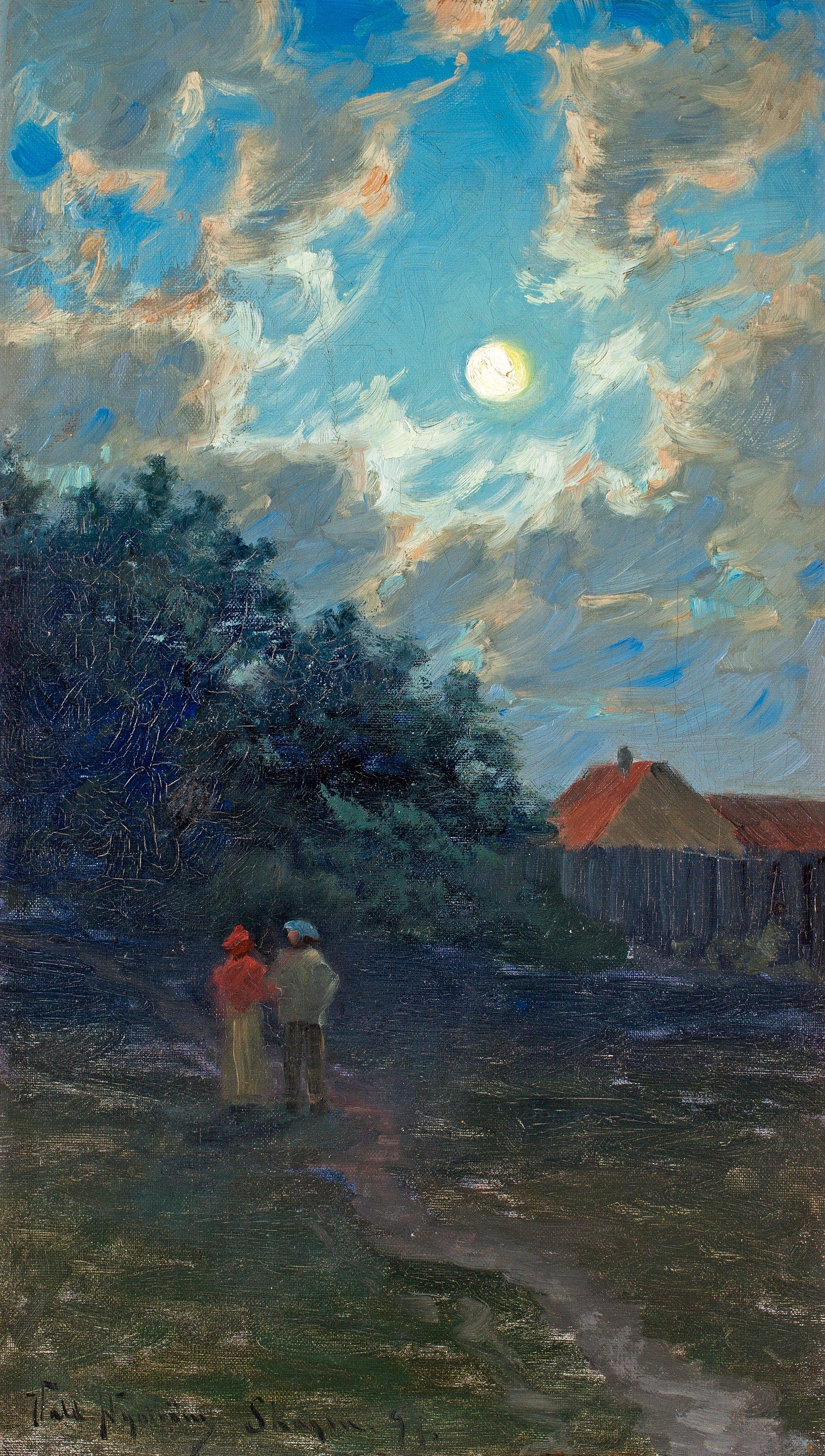 Valdemar Nyström - Moonlit walk on Skagen.
