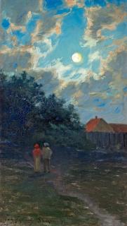 Valdemar Nyström - Moonlit walk on Skagen.