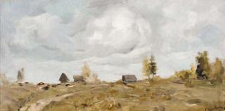 Valentin Aleksandrovich Serov - Country Settlement under threatening Clouds