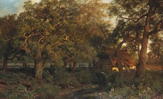 Valentin Ruths - An oak forrest with a watermill