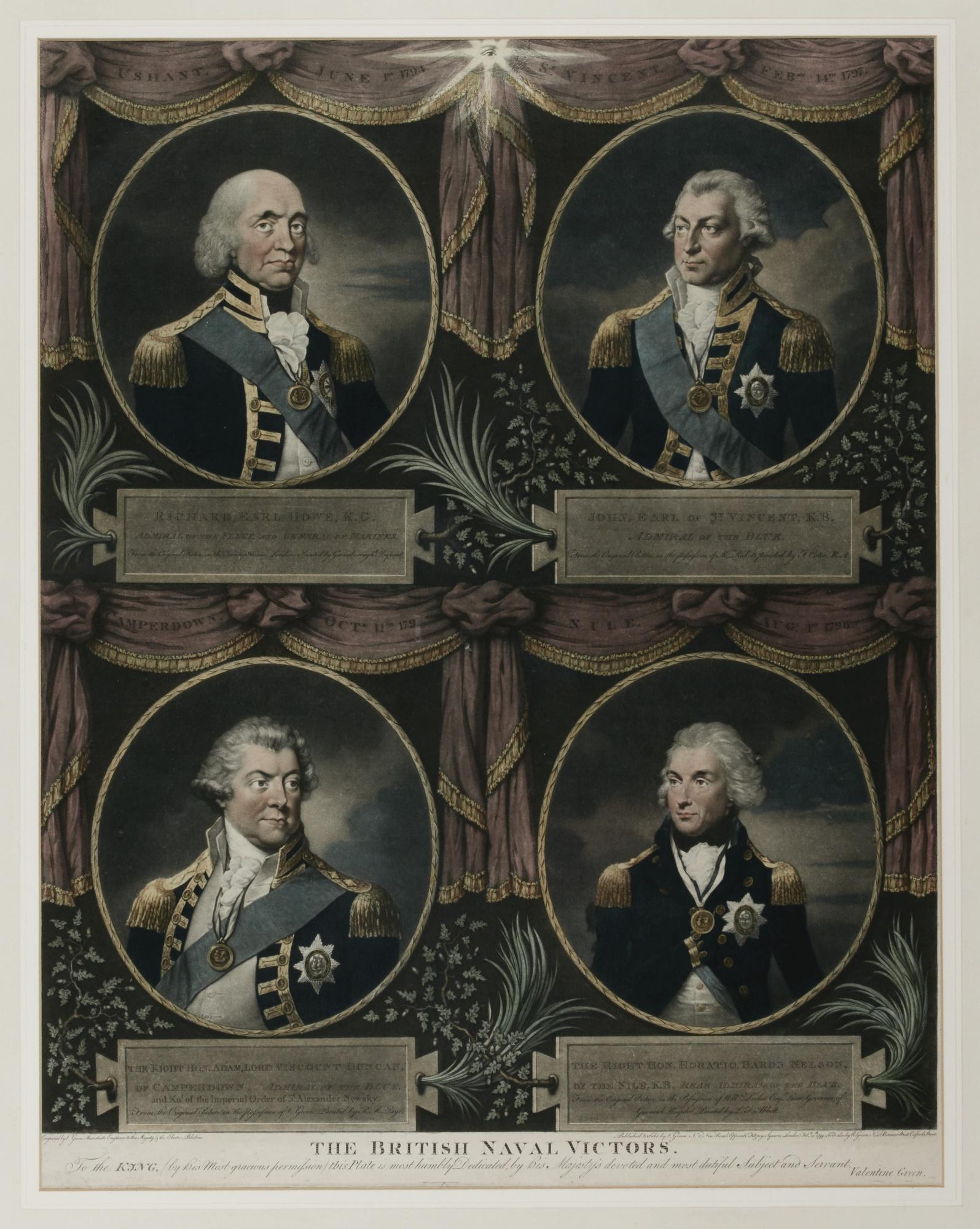 Valentine Green - The British Naval Victors; After Gainsborough Dupont, Francis Cotes, Richard Morton Payne, And Lemuel Francis Abbott