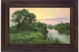 Valeri Voronov - Sunset over a river