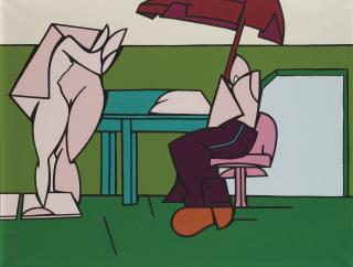 Valerio Adami - Il vecchio timido e l\'adulterio in piscina