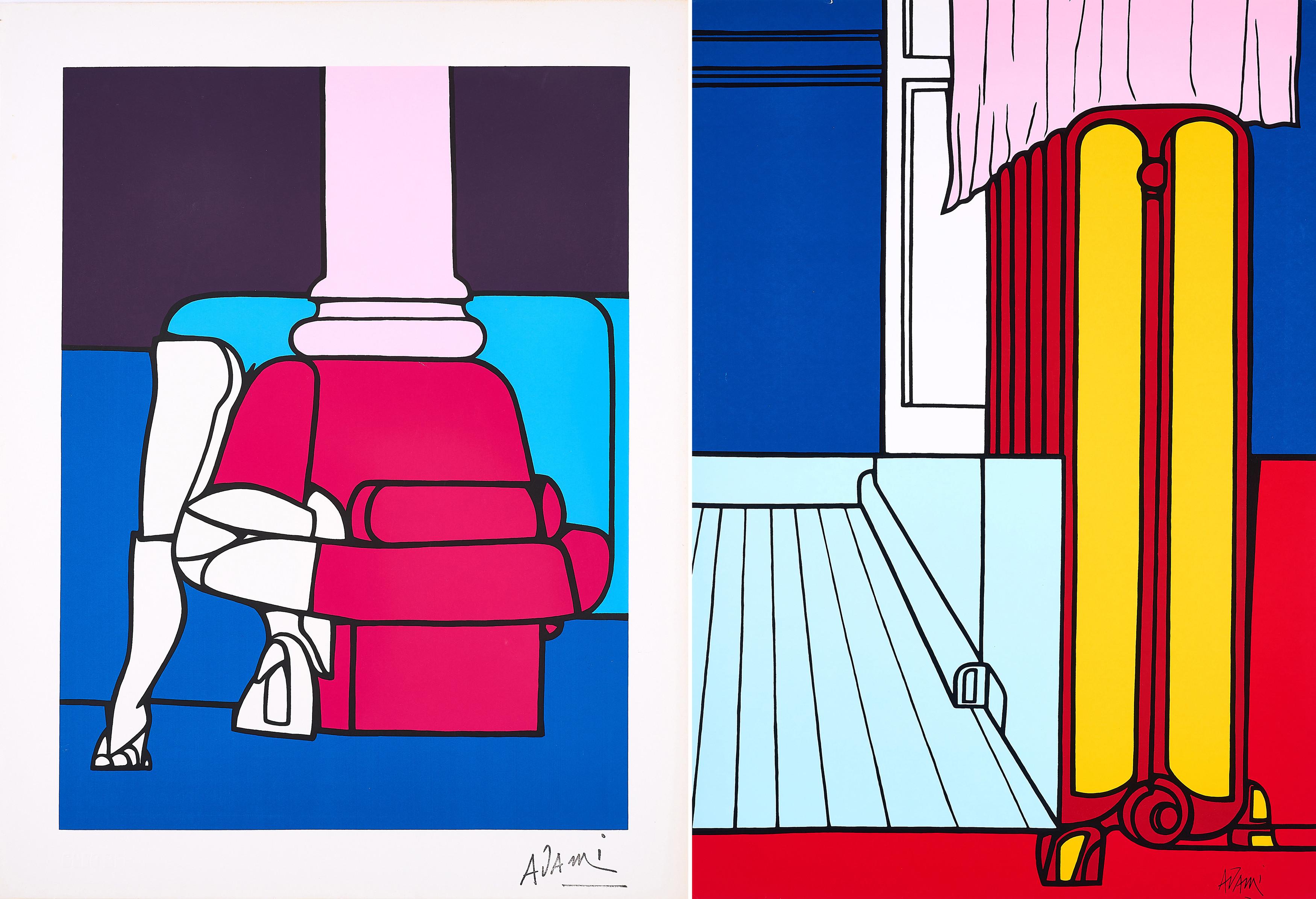 Valerio Adami - Konvolut von 2 Serigrafien.