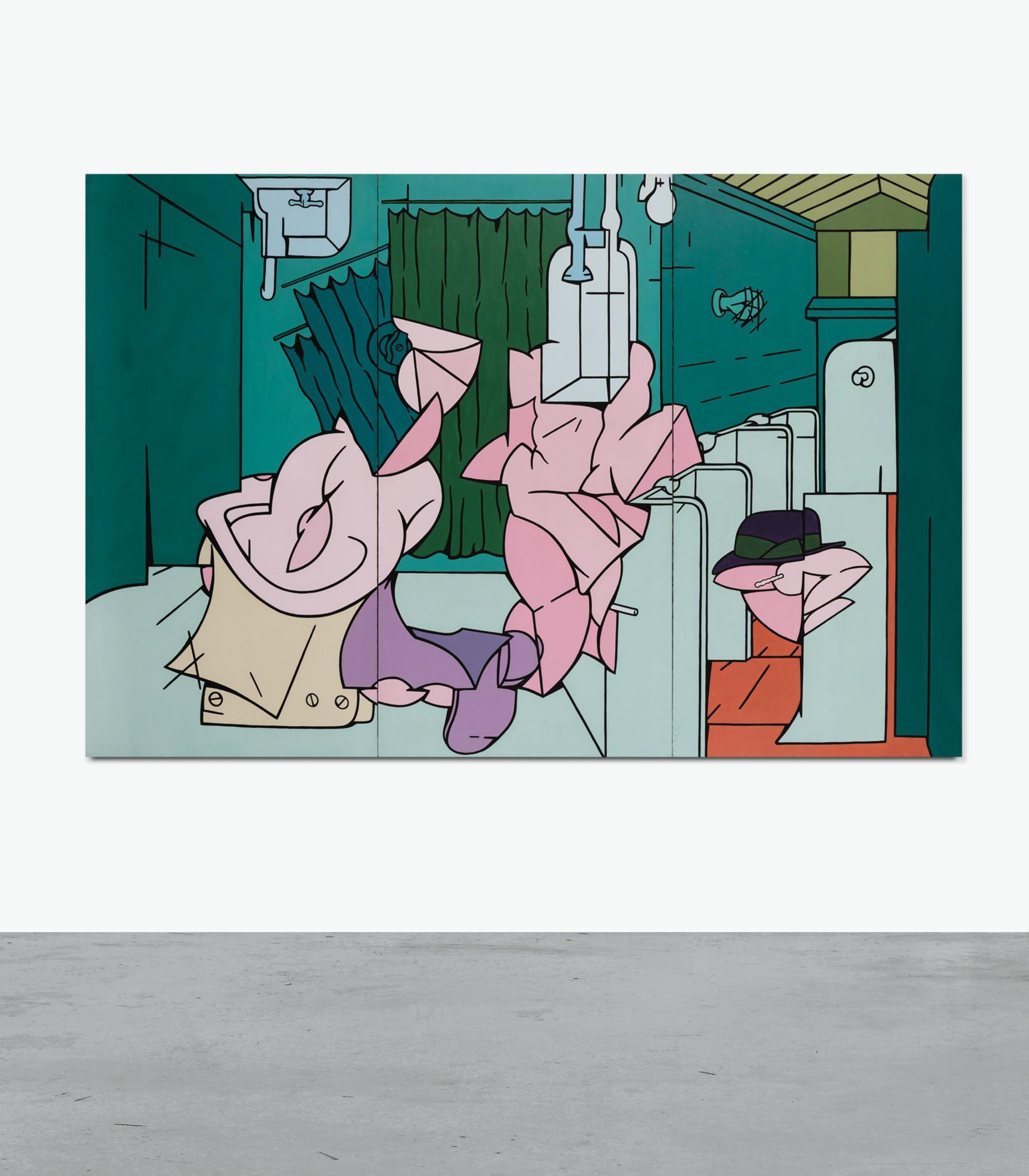 Valerio Adami - Privacy, Gli Omosessuali (Triptych)