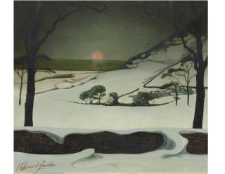 Valérius De Saedeleer - Paysage d\'hiver, coucher du soleil