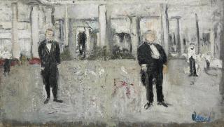 Varlin - Kellner in einer Hotelhalle, 1952