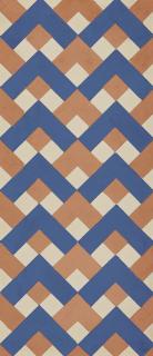 Varvara Fedorovna Stepanova - Textile Design In Blue And Orange