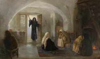 Vasilii Dmitrievich Polenov - \'And she went and told them that she had been with Him as they mourned and wept\' 106.7 x 177.2 (42 x 69 3/4in).
