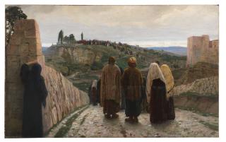 Vasilii Dmitrievich Polenov - \'There were also women looking from afar off\', 1908 105 x 167cm (41 1/2 x 66in).