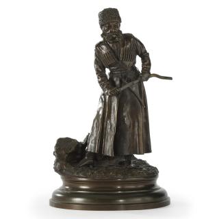Vasilii Grachev - A Russian Bronze Of A Warrior Of The Caucasus