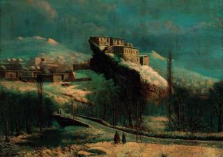 Vasilii Petrovich Vereshchagin - Fortified Village in the Caucasian Mountains in Winter
