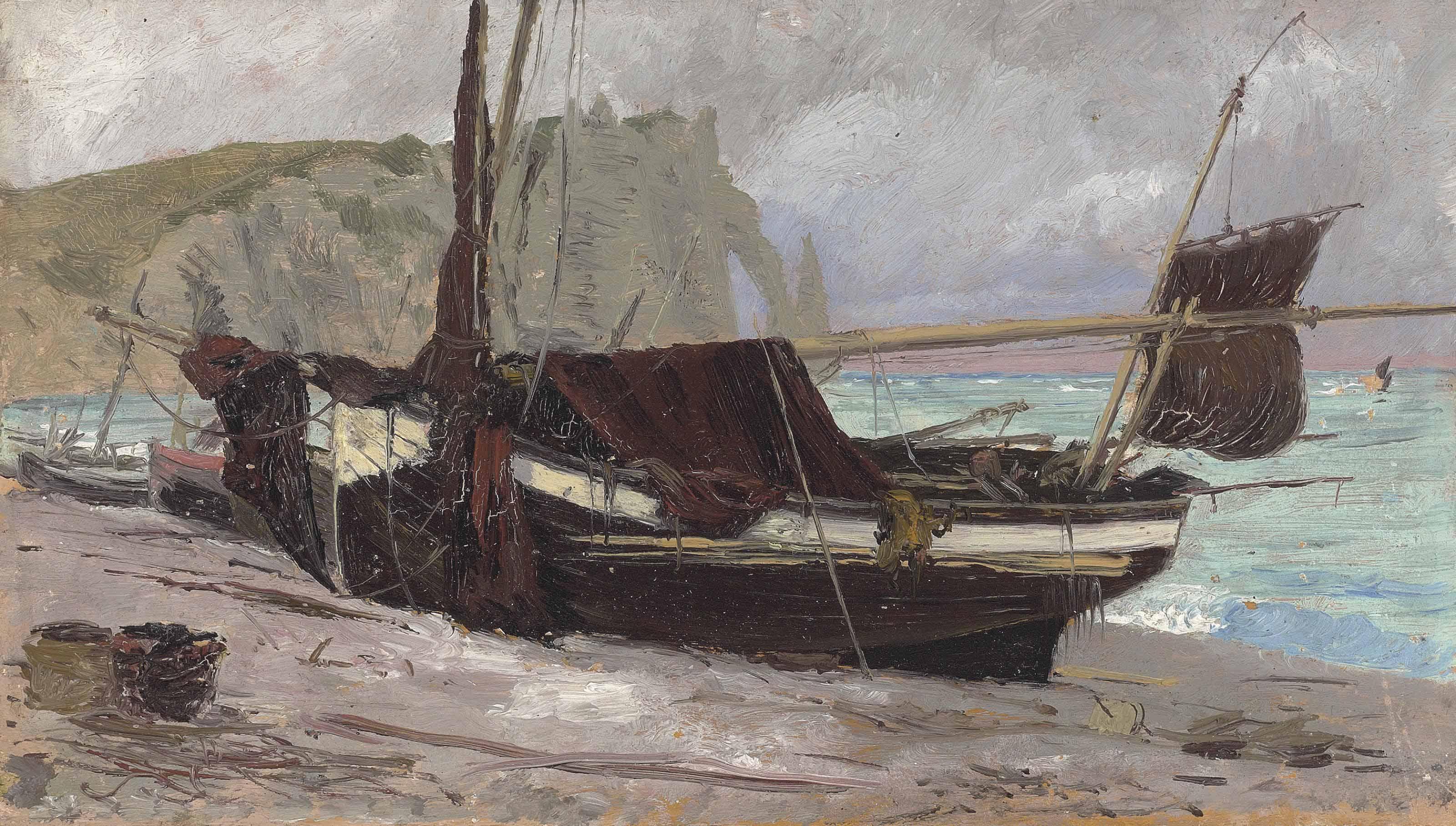 Vasilii Polenov - A Fishing Boat In Étretat, Normandy