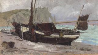 Vasilii Polenov - A Fishing Boat In Étretat, Normandy