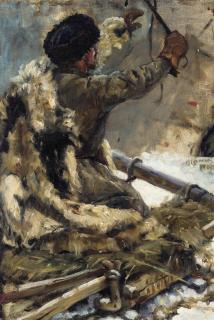 Vasilii Surikov - Study of a Cossack for Siberia\'s conquest by Yermak
