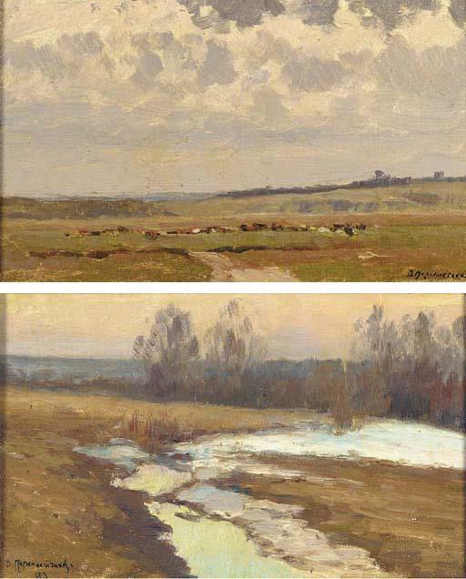 Vasilii Vasil\'Evich Perepletchikov - A Pair Of Russian Landscapes