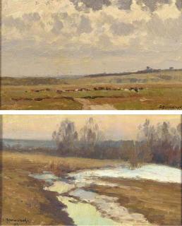 Vasilii Vasil\'Evich Perepletchikov - A Pair Of Russian Landscapes
