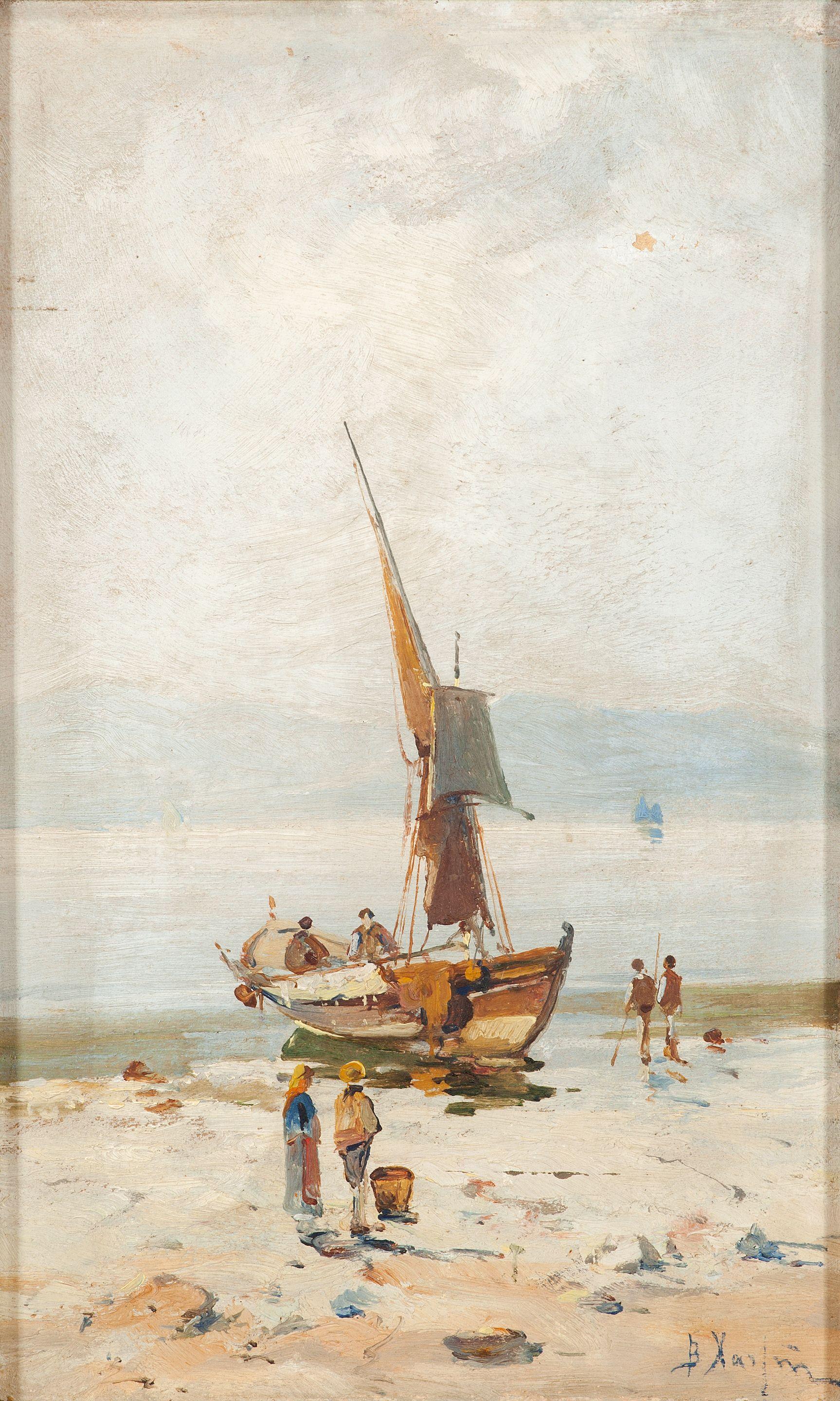 Vasilios Chatzis - a) Low tide, Chalkis   b) Fishing boat