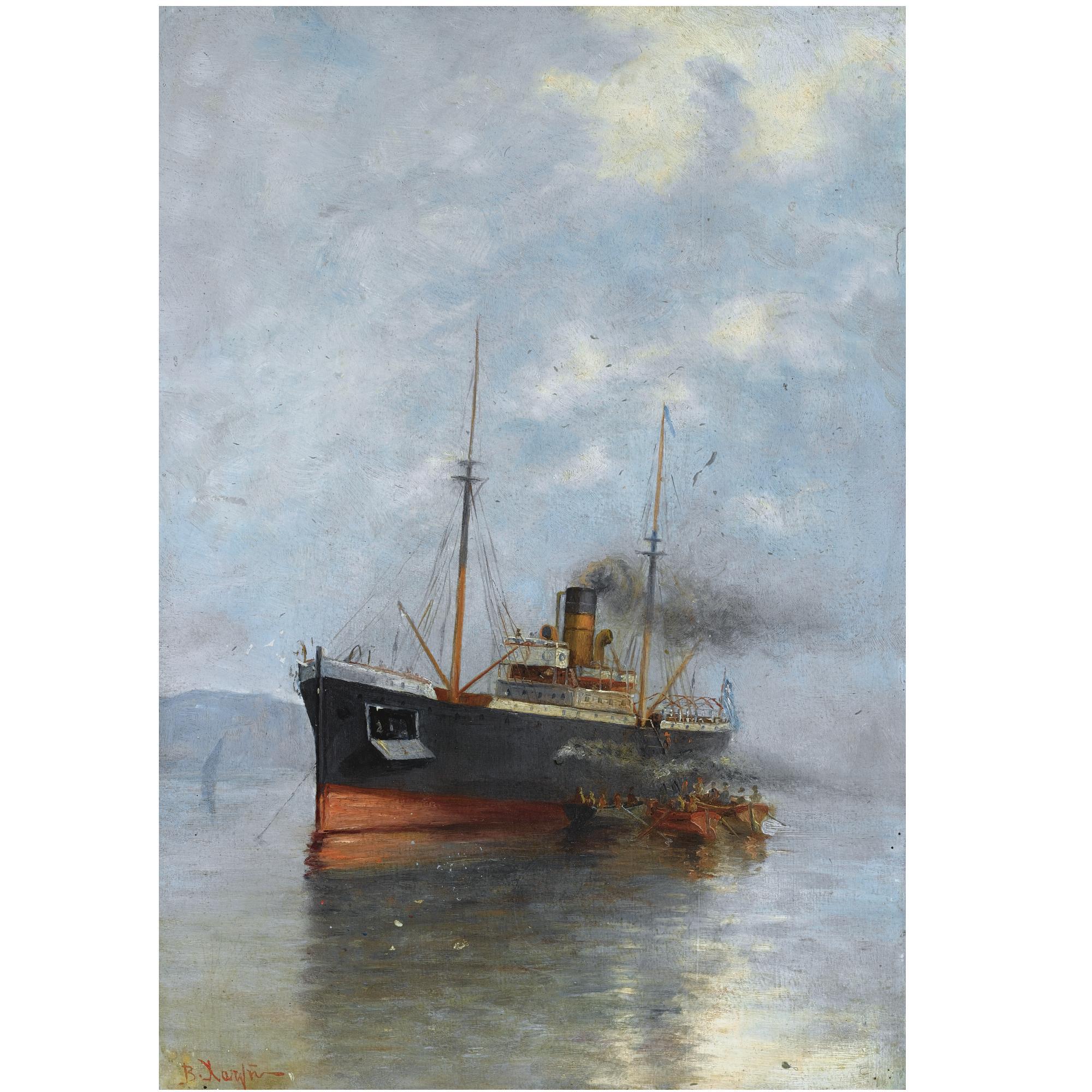 Vasilios Chatzis - Greek Embarking The Steamship