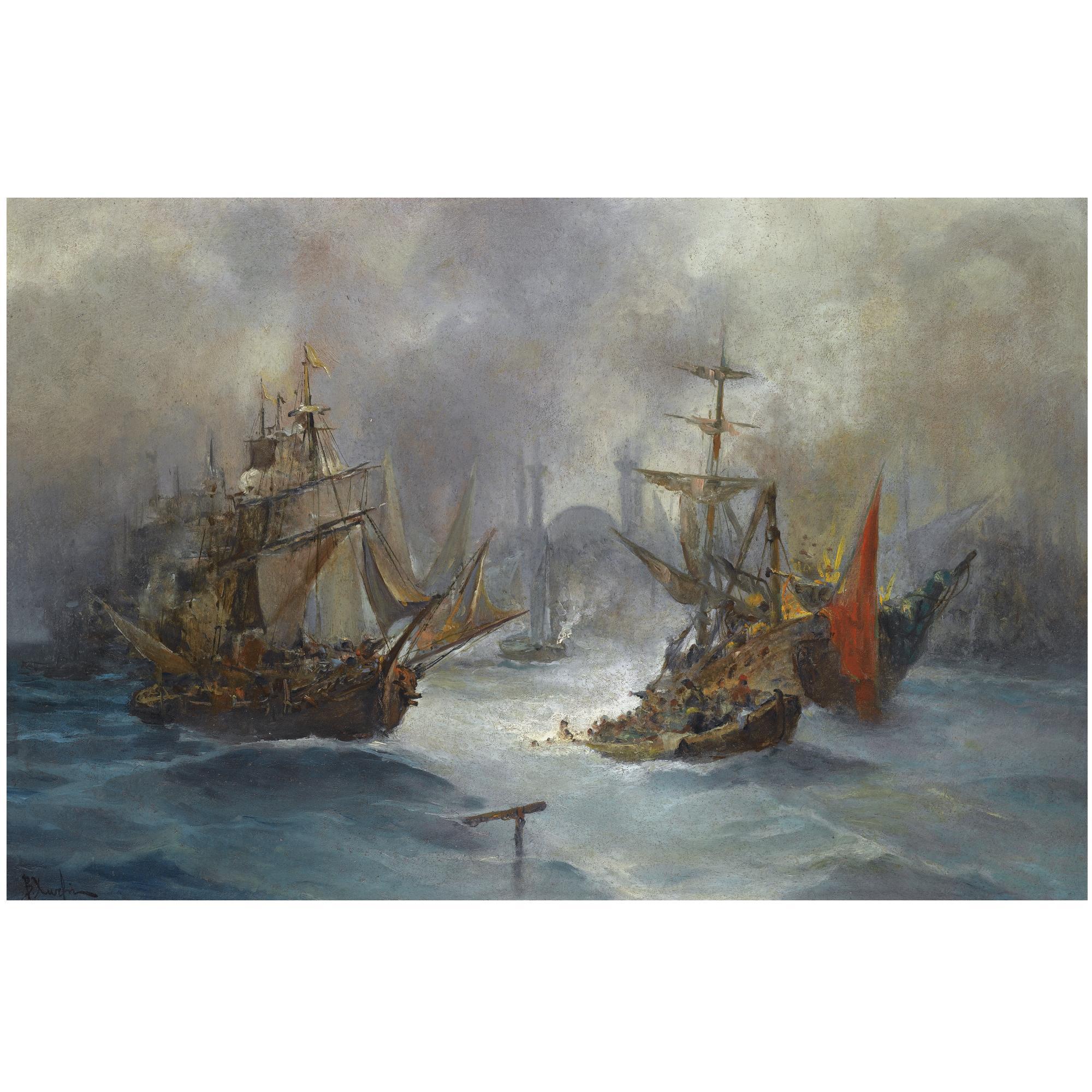 Vasilios Chatzis - Greek Ships Off The Coast Of Constantinople