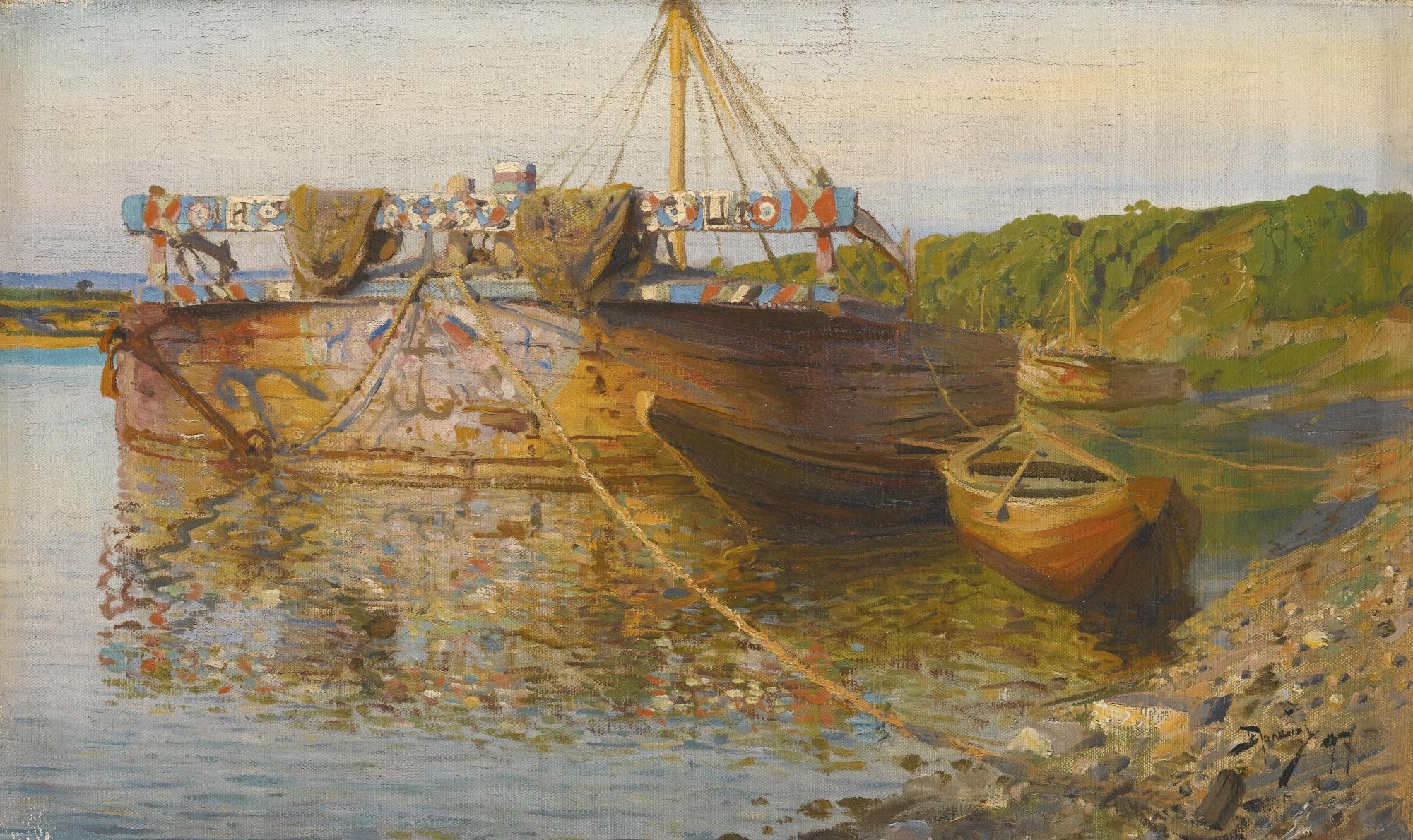 Vasily Dmitrievich Polenov - Barge On The River Oka