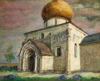 Vasily Ivanovich Grigoriev - Saint George Cathedral in Yuryev-Polsky at dawn