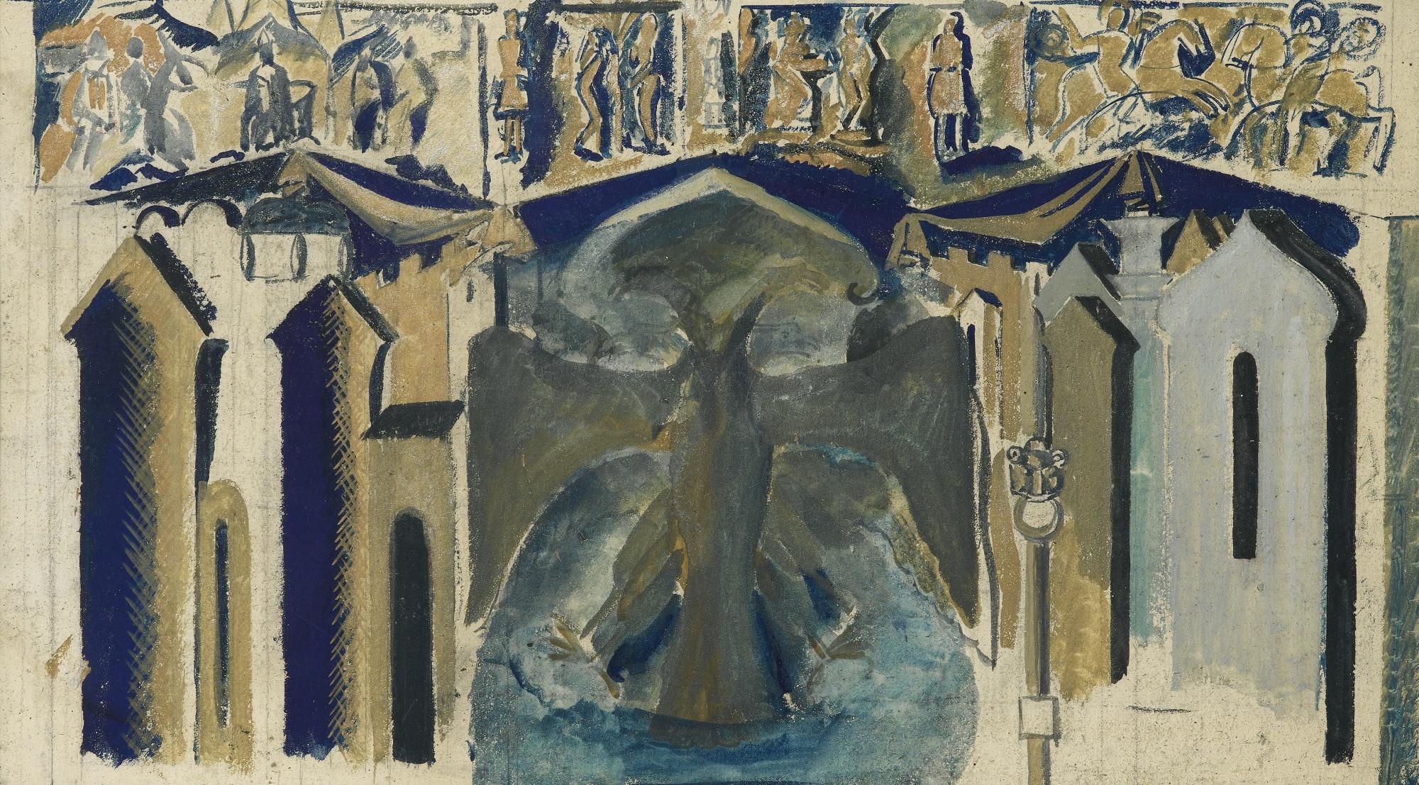 Vasily Ivanovich Shukhaev - A Pair Of Set Designs For Le Grand Souverain