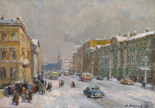 Vasily Ivanovich Vikulov - Nevsky Prospect In Winter