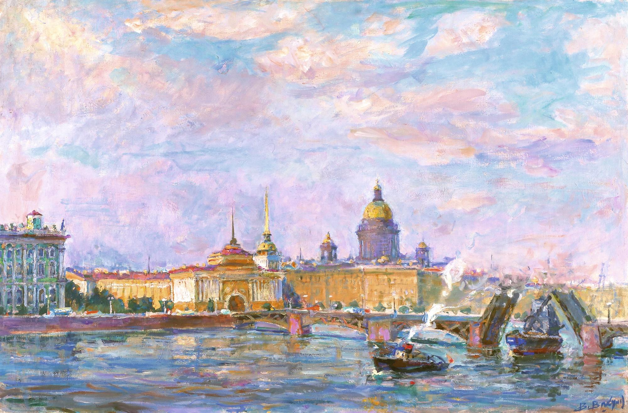 Vasily Ivanovich Vikulov - Palace Bridge In Leningrad